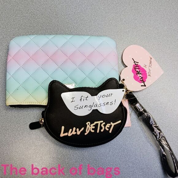 PRICE FIRM! NEW BETSEY JOHNSON 2FERONE BAG & WRISTLET. - Picture 9 of 9